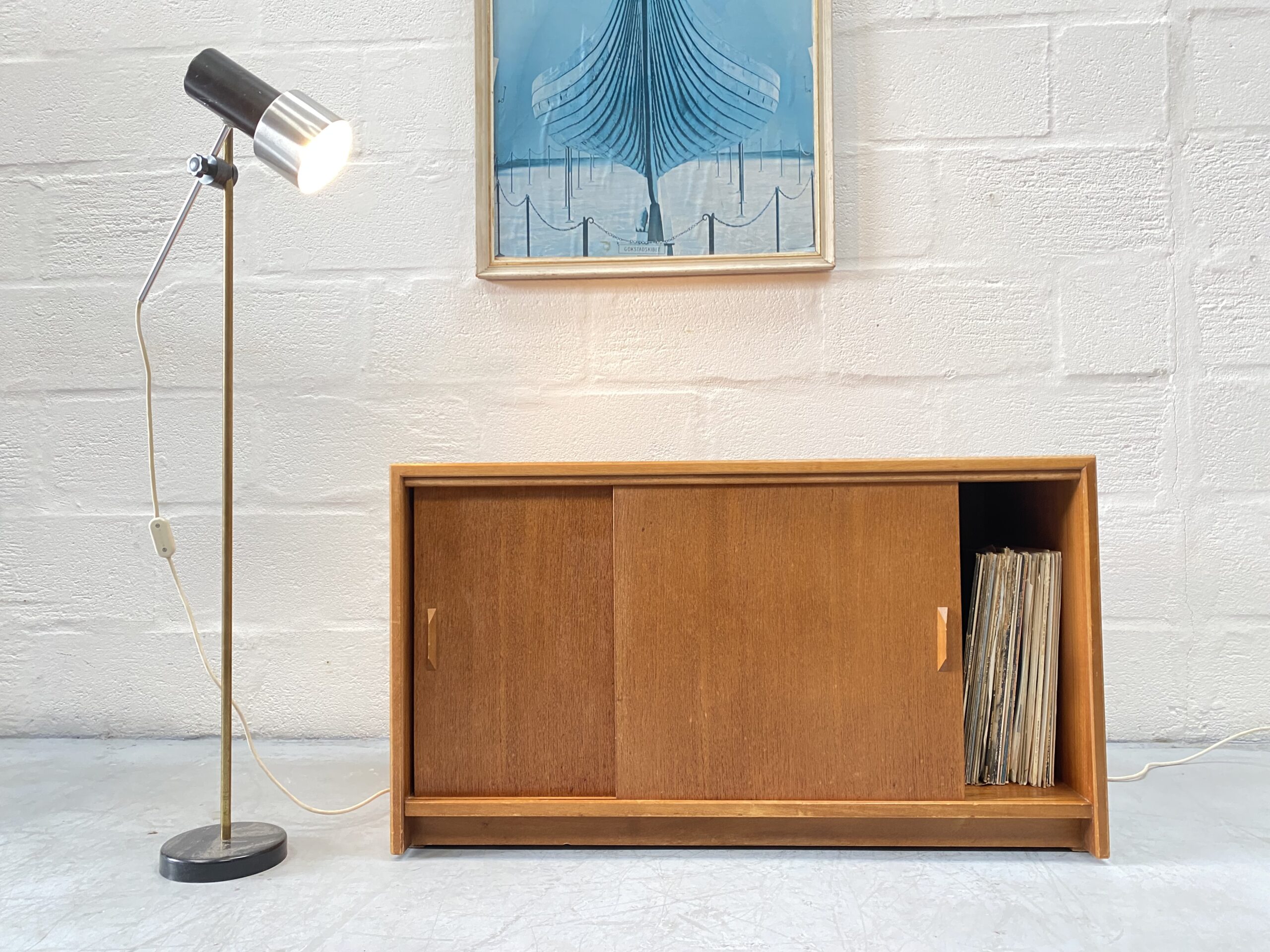 Vintage Herbert Gibbs Record Vinyl Cabinet Storage