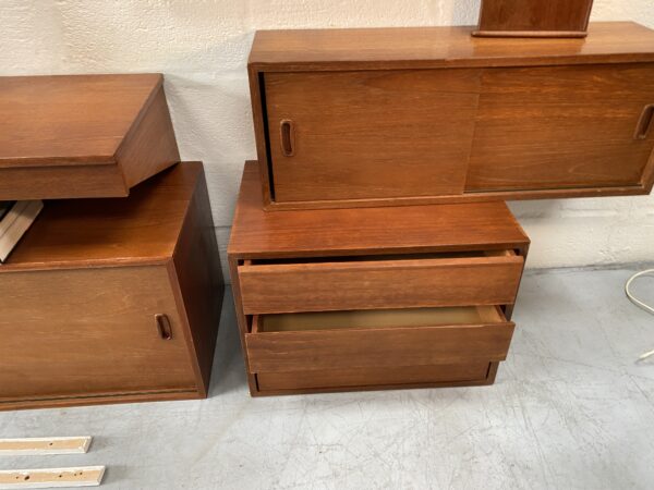 1960s Mid Century Floating Shelving System