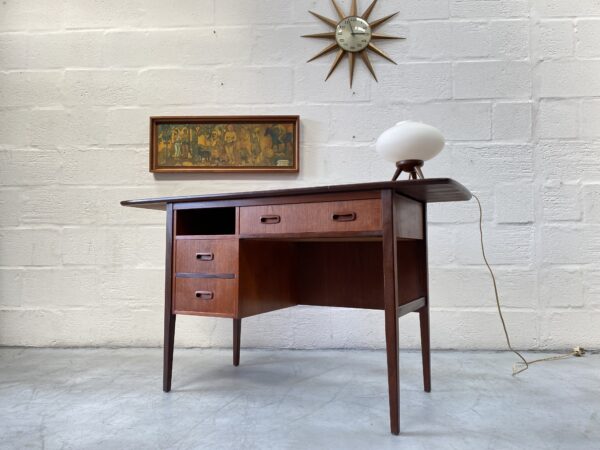 Danish Teak Dropleaf Vintage Desk 1960s
