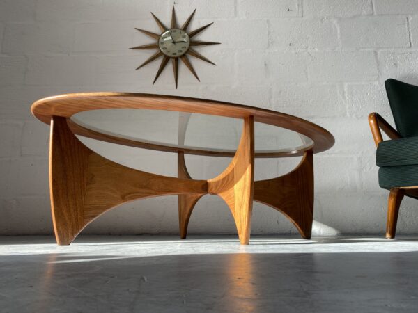 Mid Century Glass Oval 'Fresco' Coffee Table for G Plan 