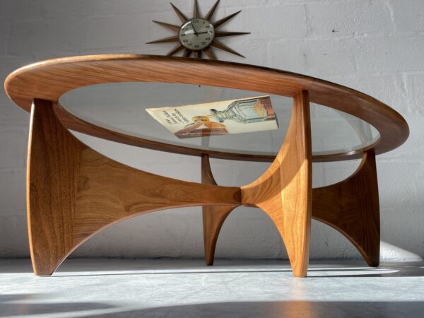 Mid Century Glass Oval 'Fresco' Coffee Table for G Plan 