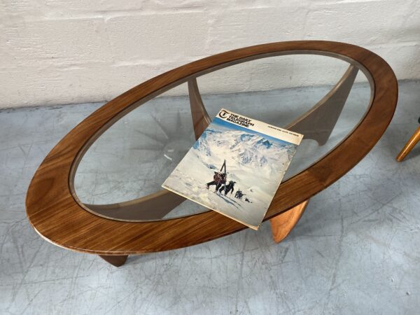 Mid Century Glass Oval 'Fresco' Coffee Table for G Plan 