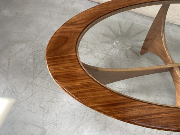 Mid Century Glass Oval 'Fresco' Coffee Table for G Plan 