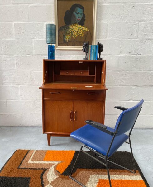 Vintage 1960s Mid Century Teak Bureau by Jentique