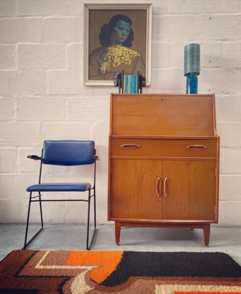 Vintage 1960s Mid Century Teak Bureau by Jentique