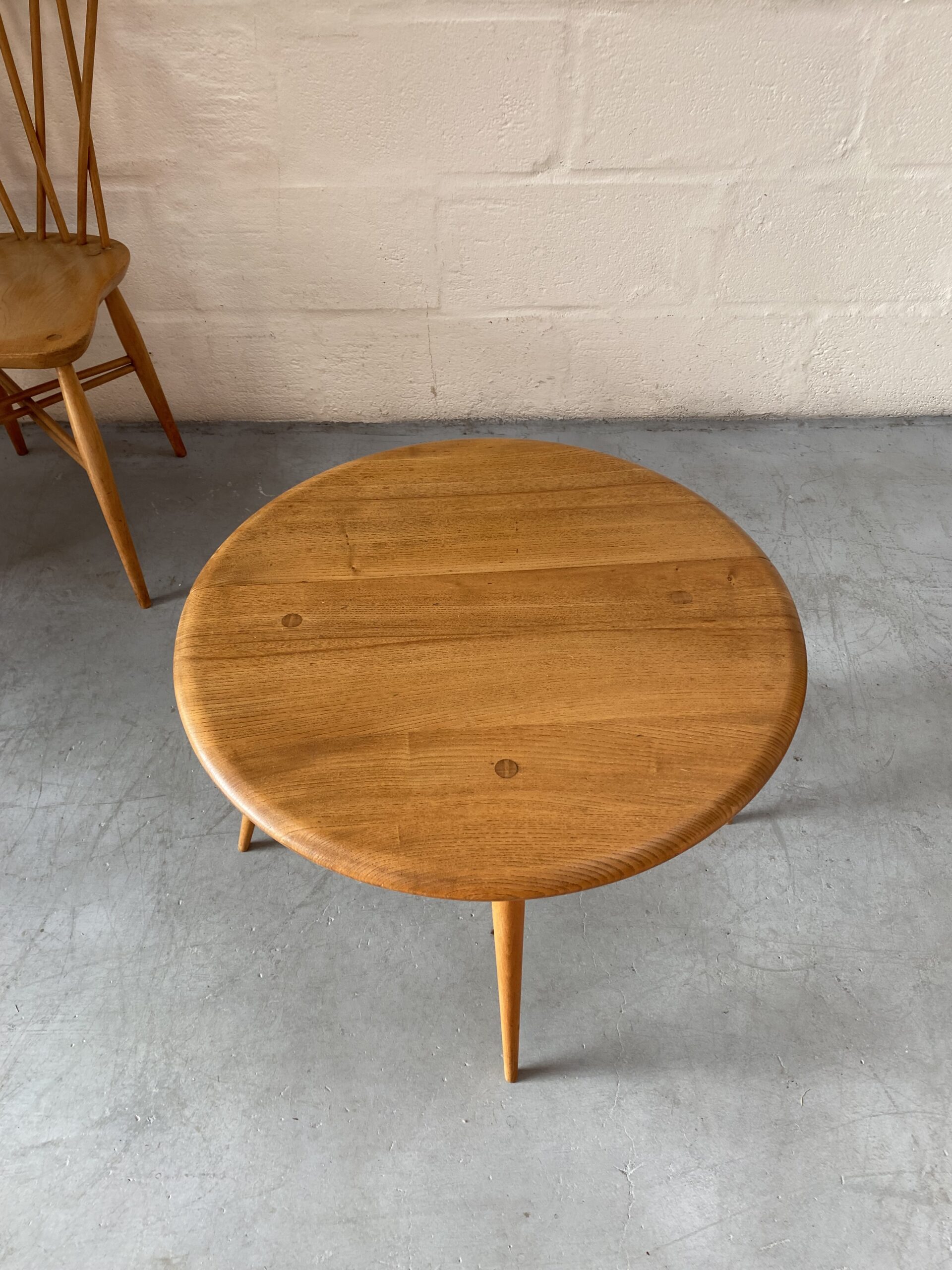 Vintage 1960s ERCOL Drop-leaf Coffee Occasional Side Table 'Half