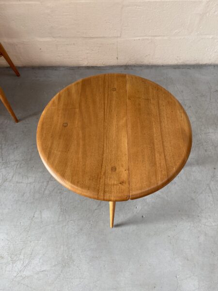 Vintage 1960s ERCOL Drop-leaf Coffee Occasional Side Table 'Half-Moon' Model 308