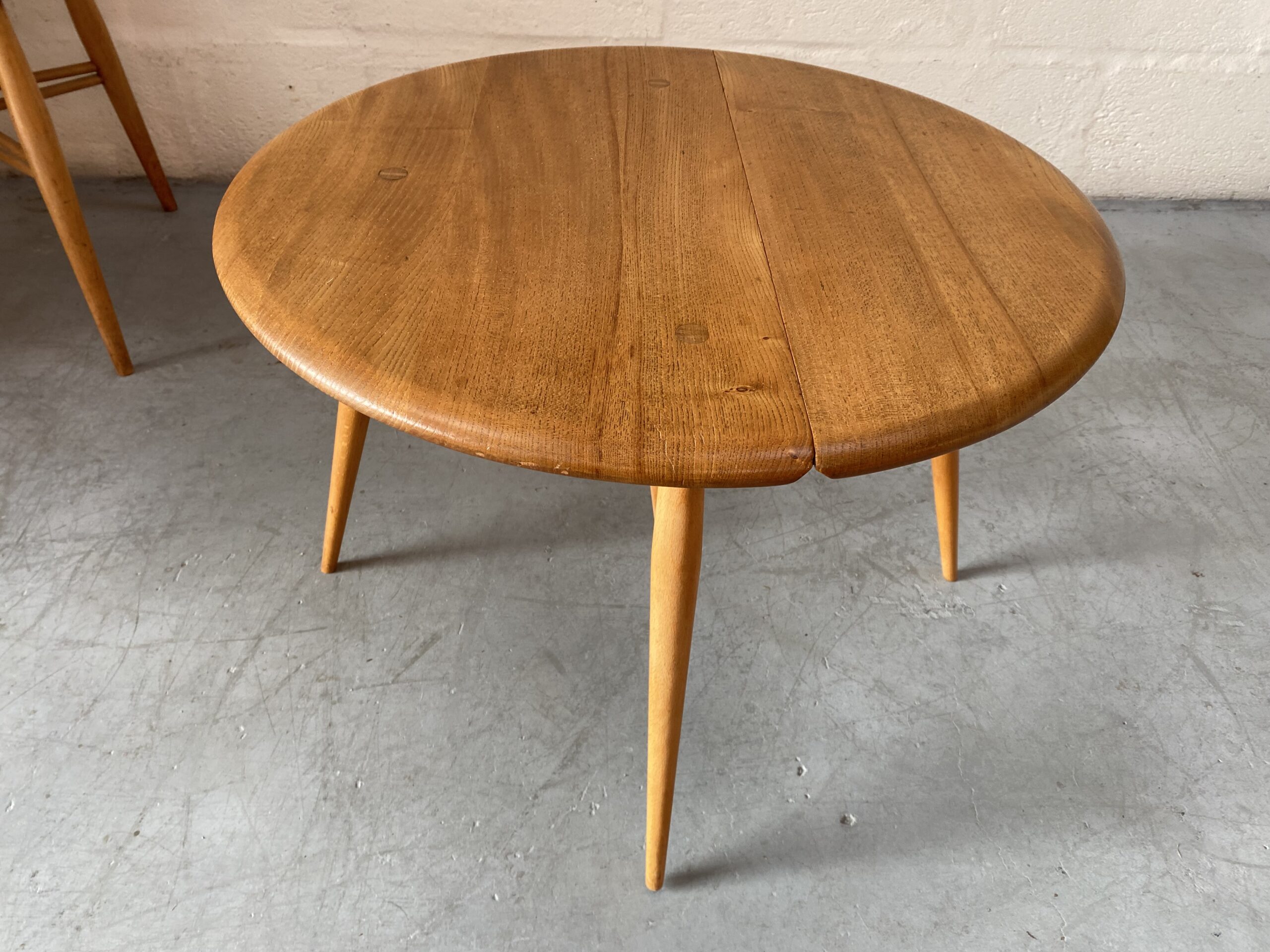 Vintage 1960s ERCOL Drop-leaf Coffee Occasional Side Table 'Half
