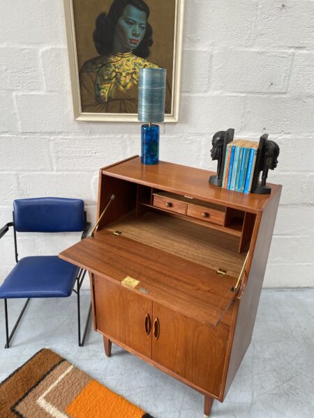 Vintage 1960s Mid Century Teak Bureau by Jentique