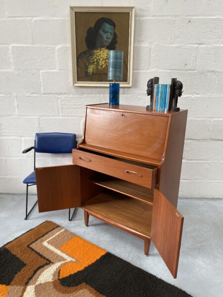 Vintage 1960s Mid Century Teak Bureau by Jentique