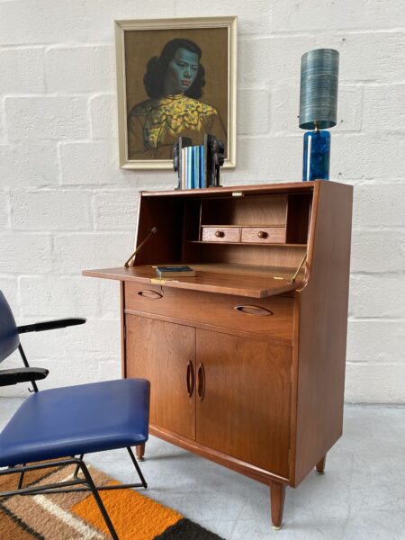 Vintage 1960s Mid Century Teak Bureau by Jentique
