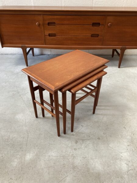 Mid Century Vintage Danish Nest of Three Tables by Kai Kristiansen