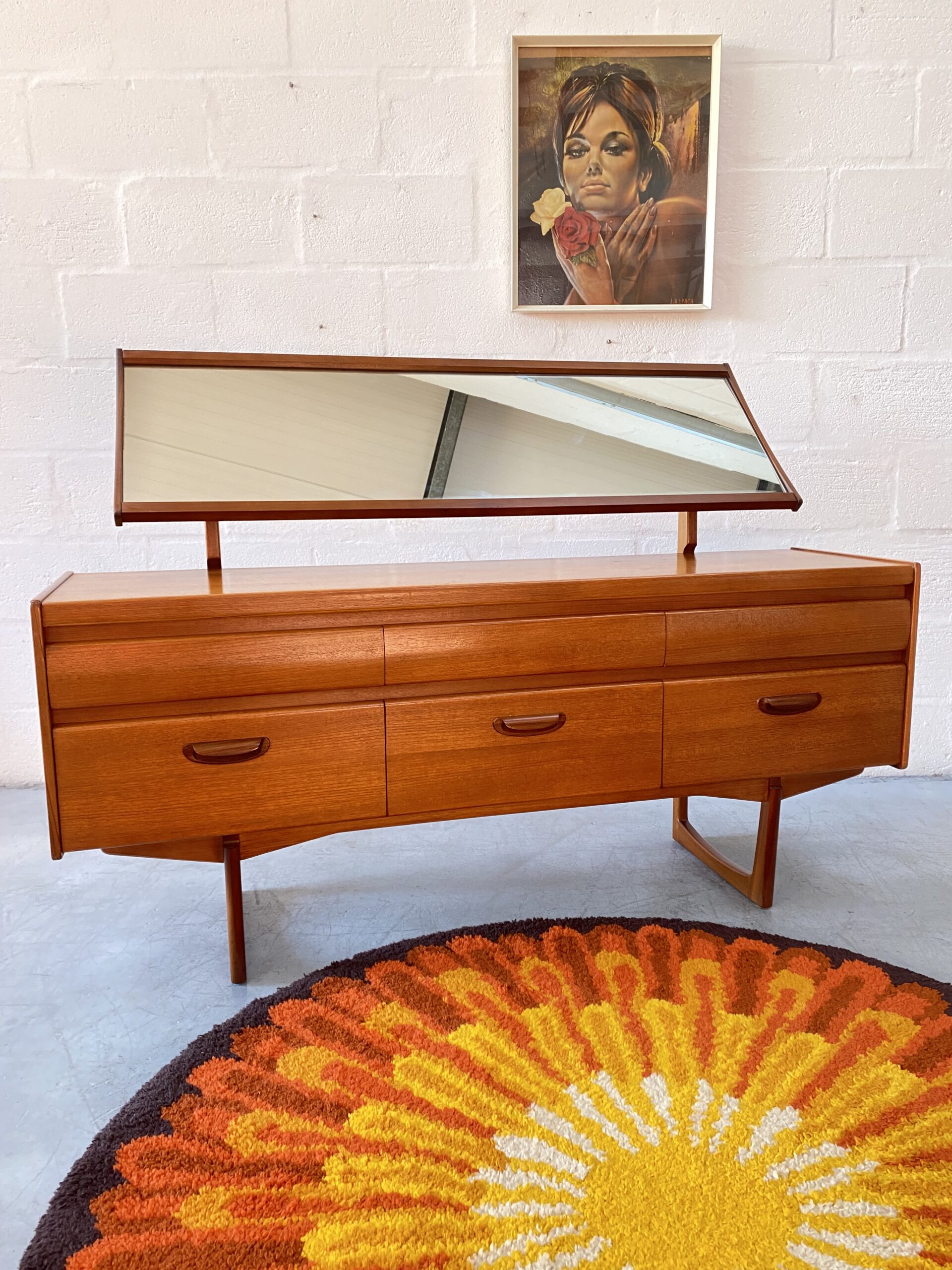 1960s Mid Century Dressing Table / Dressing Chest