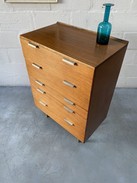 1960's Stag 'Fineline' Range Tallboy Chest of Drawers Designed by John & Sylvia Reid
