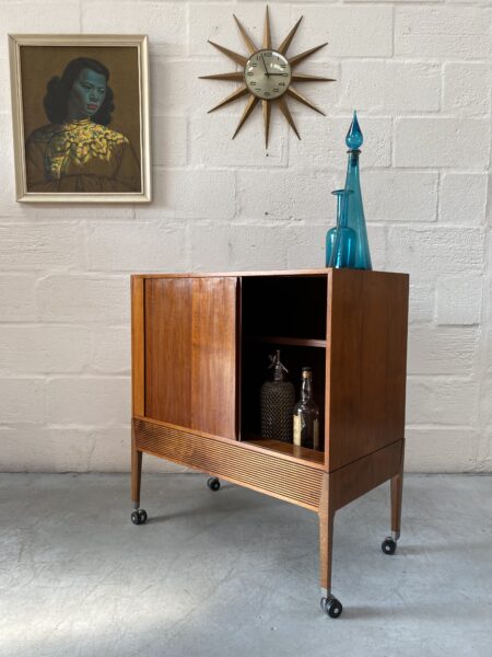 Mid Century Vintage Tambour Door TV / Now Drinks Cabinet