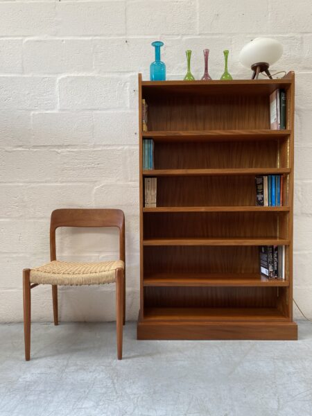 Mid Century Teak Open Bookcase with Adjustable Shelves