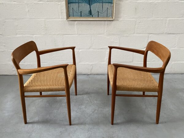 Pair of Mid Century Danish Møller Dining Chairs, Model 56