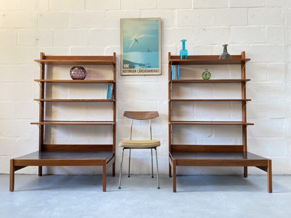 Pair of Vintage Mid Century Room Dividers / Modular Shelving Units by Guy Rogers