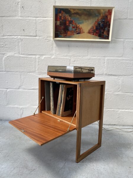 Vintage Danish Design Teak Vinyl Record Cabinet
