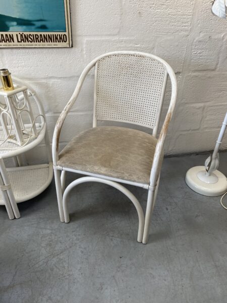 Vintage Collection of Painted White Bamboo / Cane Furniture