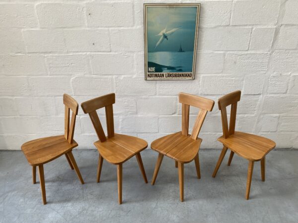 Vintage Set of Four Polish Dining Chairs by ŁAD