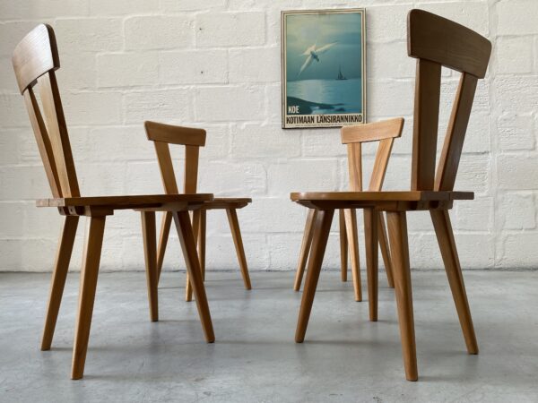 Vintage Set of Four Polish Dining Chairs by ŁAD