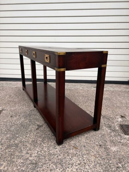 Vintage Harrods of London, Kennedy Furniture Military Style Console Table