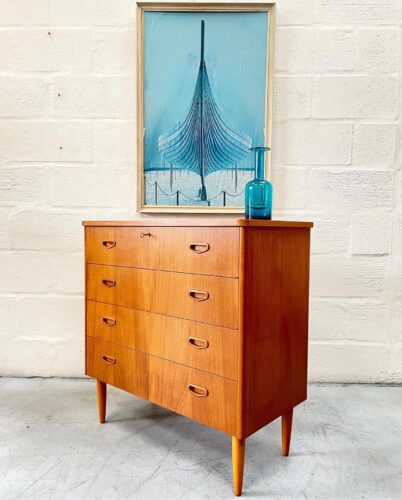 1960s Mid Century Swedish Chest of Drawers