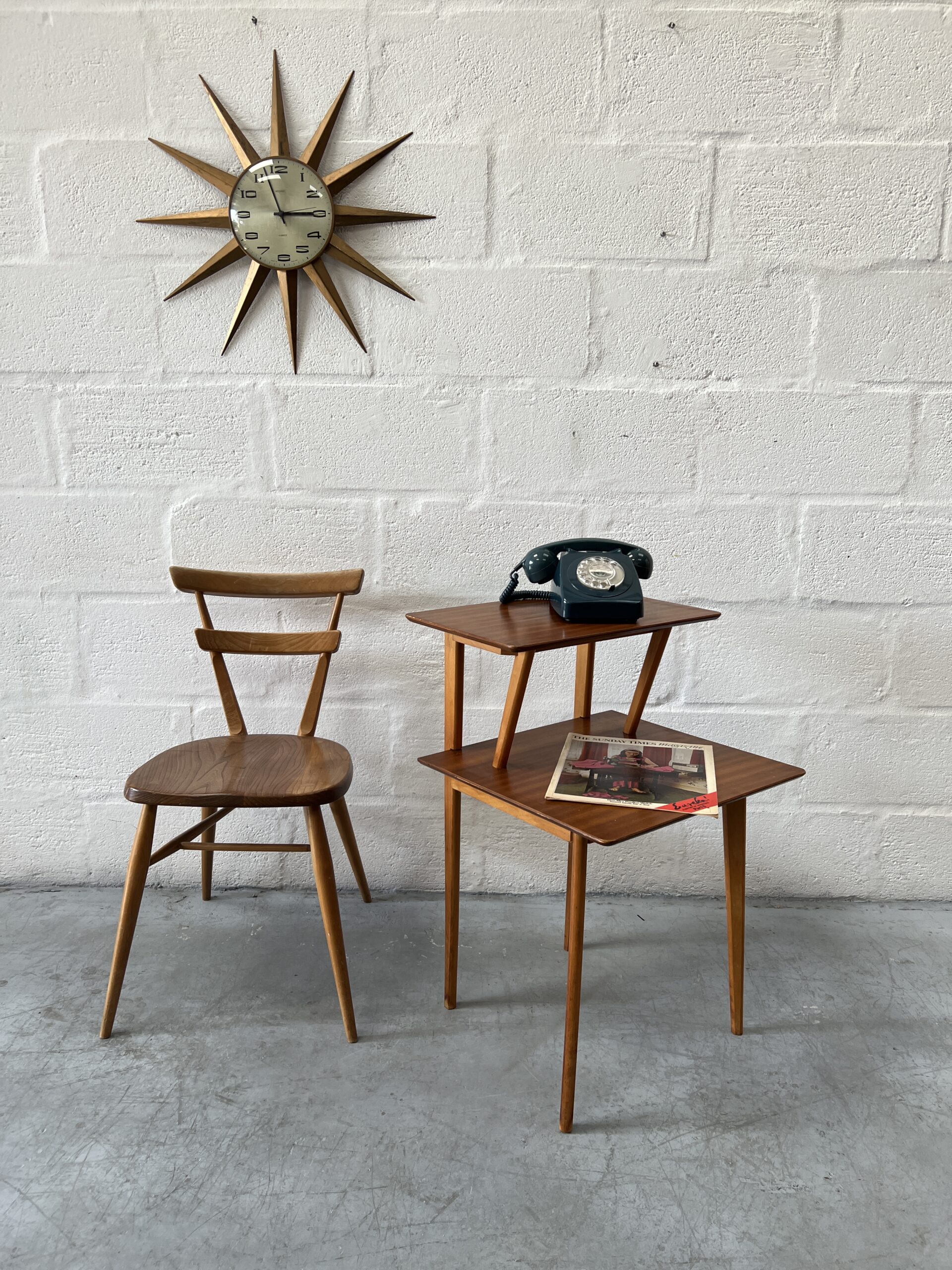 1960s Vintage Two Tier Telephone / Side Table by Peter Hayward for Vanson