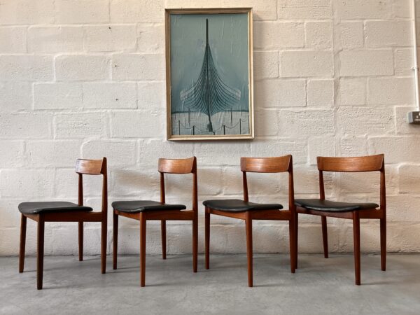 Mid Century Danish Set of Four Rosengren Hansen Dining Chairs
