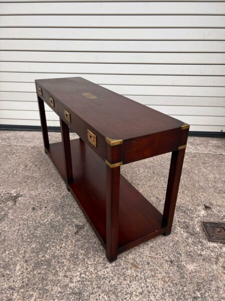 Vintage Harrods of London, Kennedy Furniture Military Style Console Table