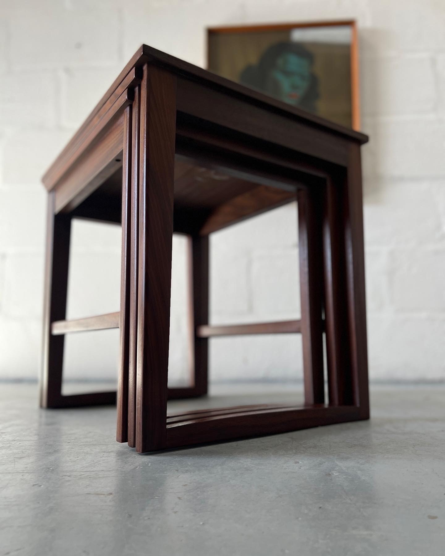 Vintage Solid Afromosia / Teak Nesting Tables