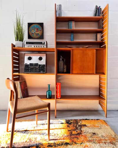 Two Bay Mid Century Staples Ladderax Shelving System