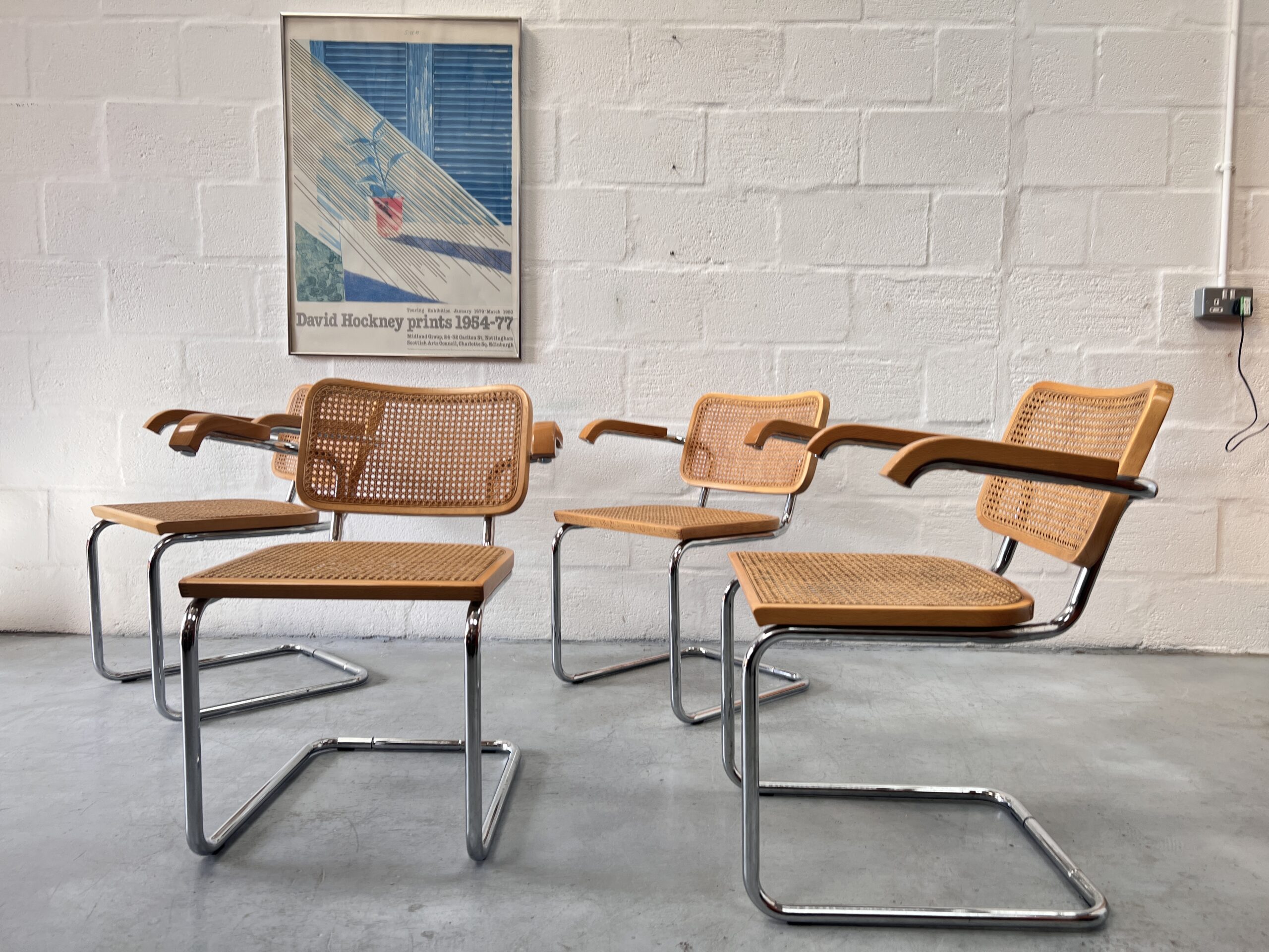 Set Of 4 Vintage Marcel Breuer Style Cesca Chairs By Habitat