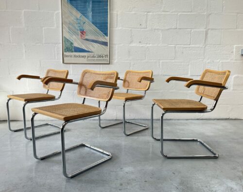 Set Of 4 Vintage Marcel Breuer Style Cesca Chairs By Habitat