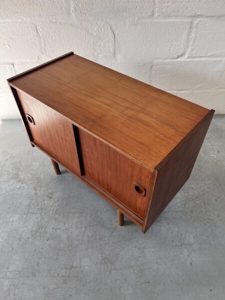 Vintage Danish Influenced Design Teak Vinyl Record Cabinet