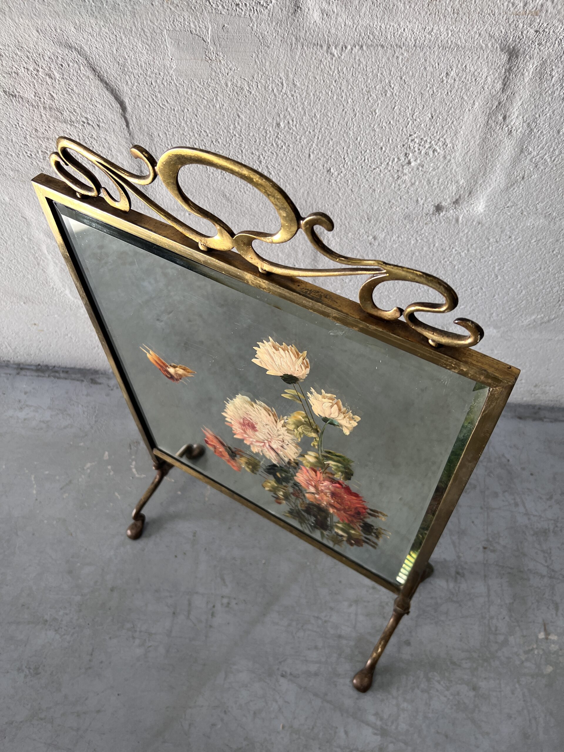 Antique Art Nouveau Mirrored Fire Screen Guard – Pavement Vintage