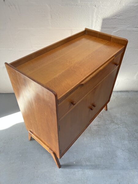 Vintage Utility Art Deco 1930s Oak Drinks Cabinet