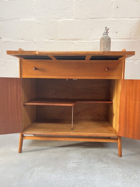 Vintage Utility Art Deco 1930s Oak Drinks Cabinet