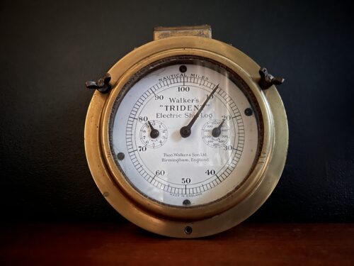 Antique English Wall Mountable Ships Mileage Log, Circa 1920s