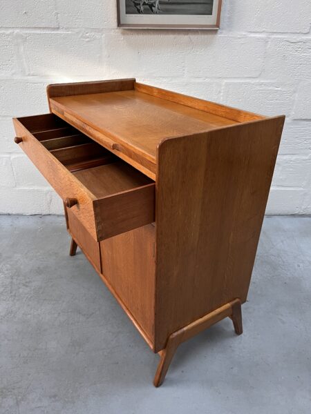 Vintage Utility Art Deco 1930s Oak Drinks Cabinet