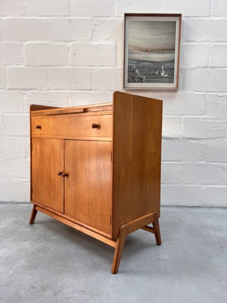 Vintage Utility Art Deco 1930s Oak Drinks Cabinet