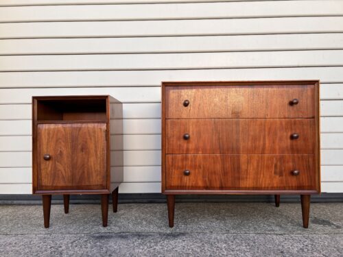 Vintage Meredew Chest of Drawers and Matching Bedside Cabinet