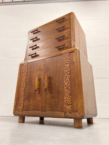 Utility Art Deco Vertical Sideboard, 1930s