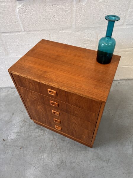 1970s Danish Vintage Teak Chest of Drawers by Domino Mobler  