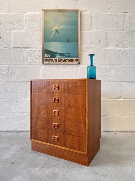 1970s Danish Vintage Teak Chest of Drawers by Domino Mobler  