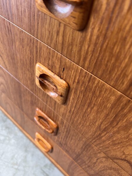 1970s Danish Vintage Teak Chest of Drawers by Domino Mobler  