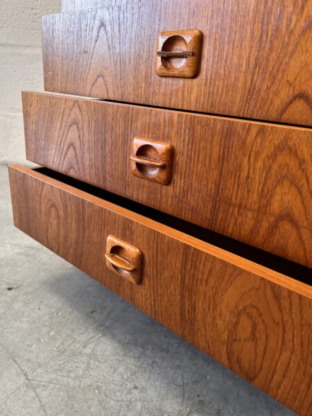 1970s Danish Vintage Teak Chest of Drawers by Domino Mobler  