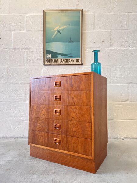 1970s Danish Vintage Teak Chest of Drawers by Domino Mobler  