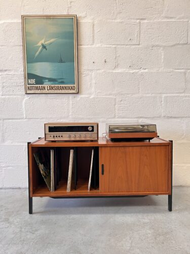 1960s Teak Vinyl Record Cabinet on Raised Legs